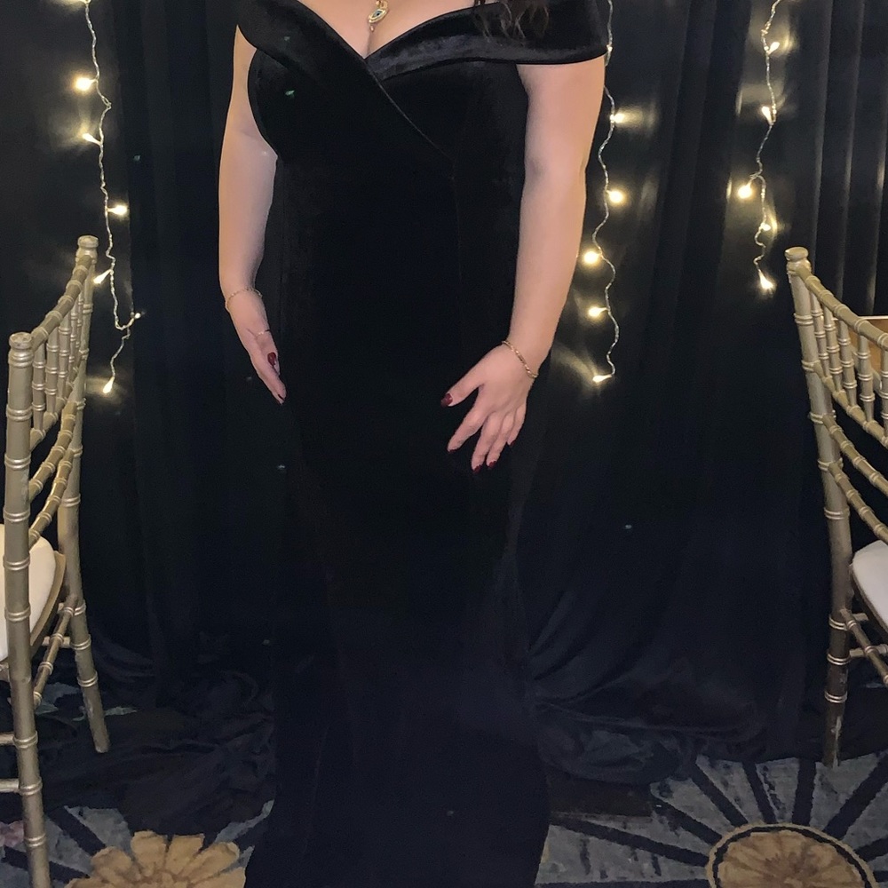 Velvet off the shoulder dress